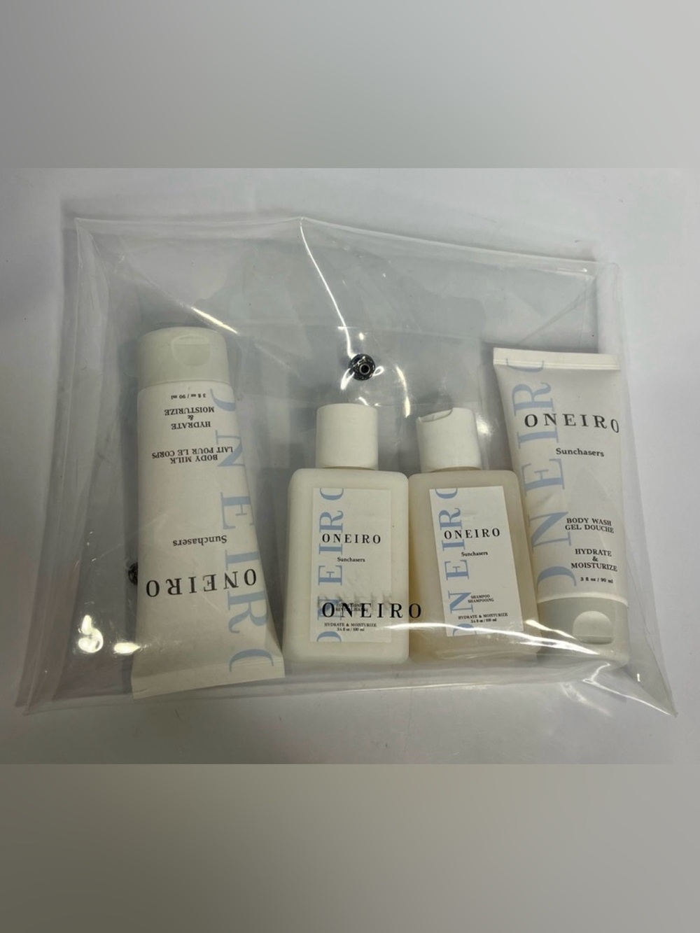 Oneiro Sunchaser body & hair care set 
Shampoo, Conditioner ,Body wash, milk